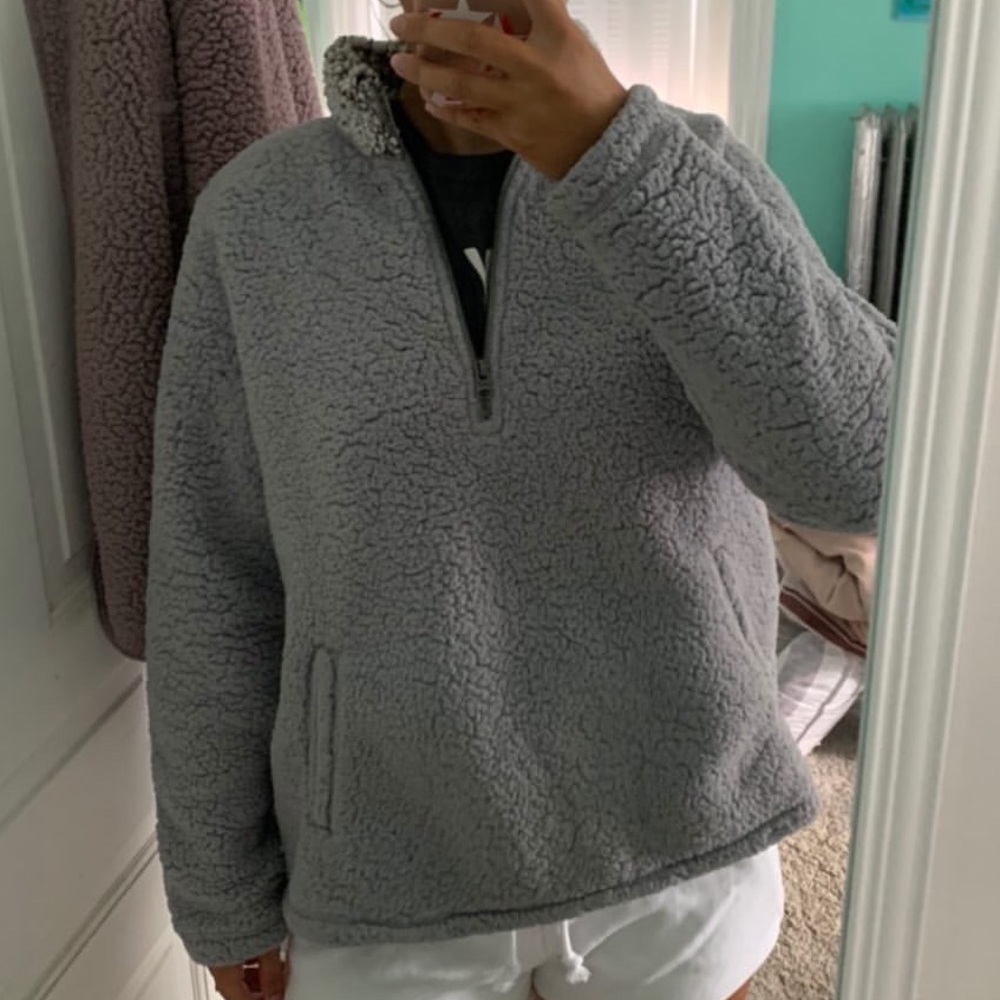 Abercrombie sherpa quarter zip pullover